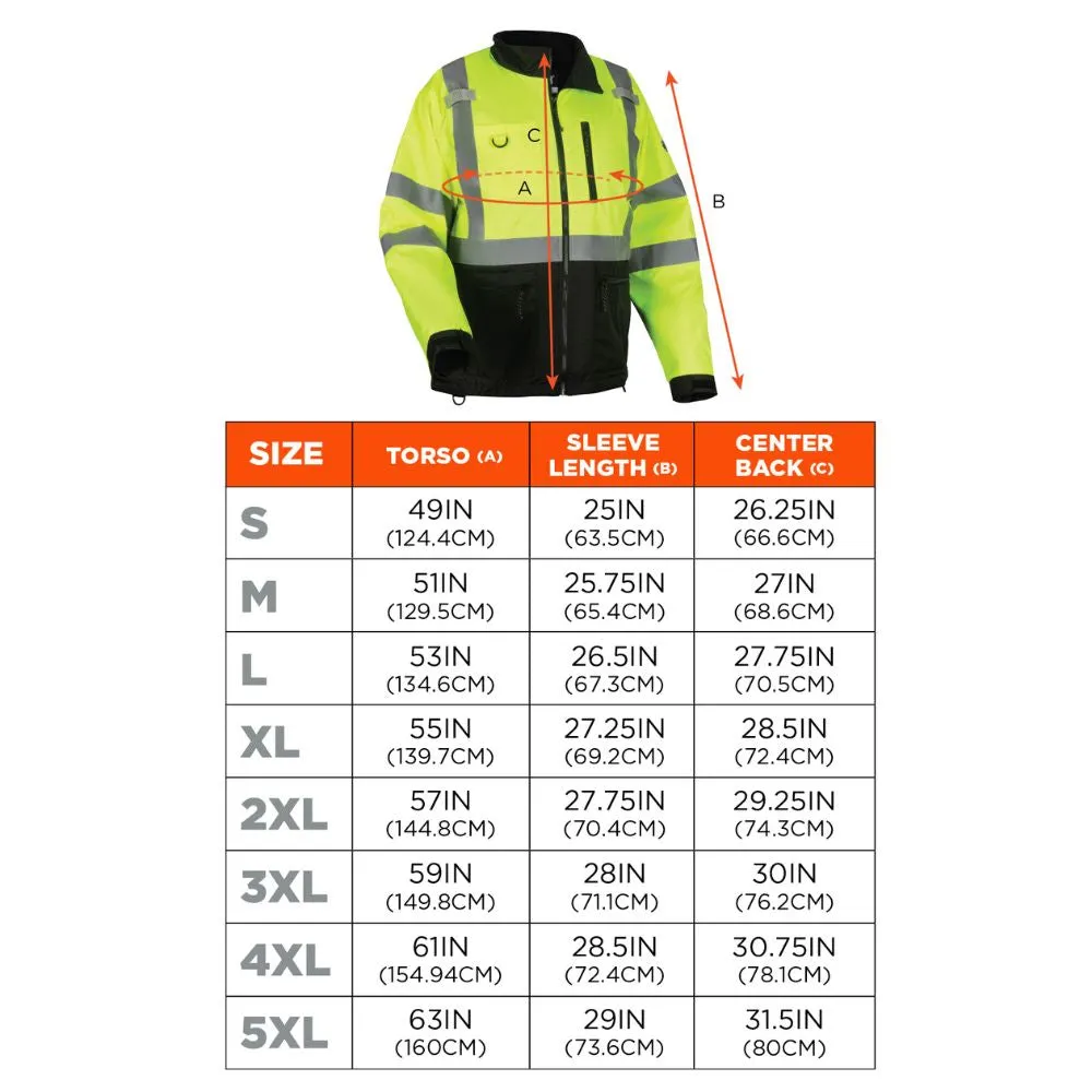 Ergodyne 23428 #8351 4XL Lime Hi-Vis Windbreaker Water-Resistant Jacket