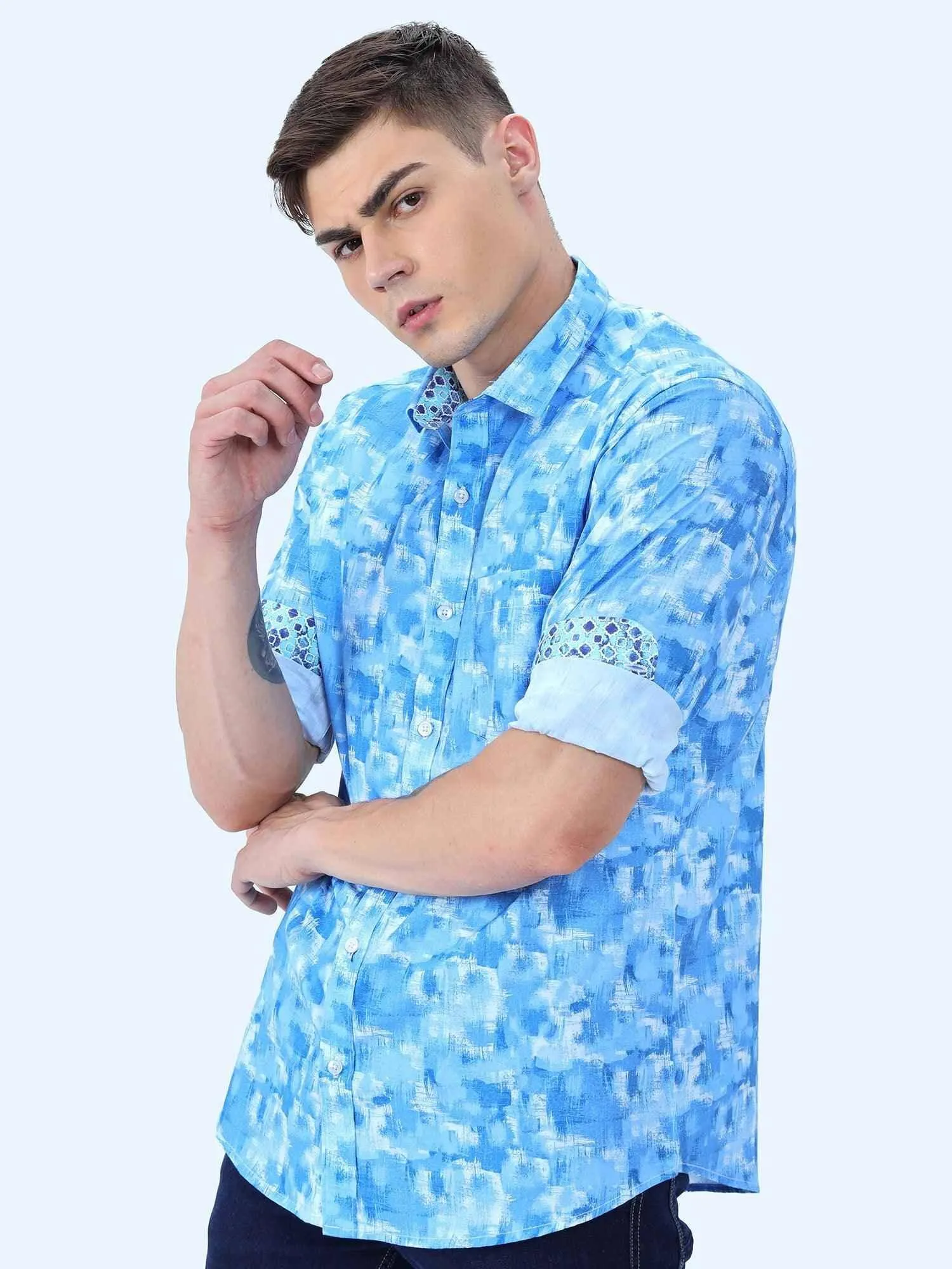 Everything Blue Digital Printed Full Shirt