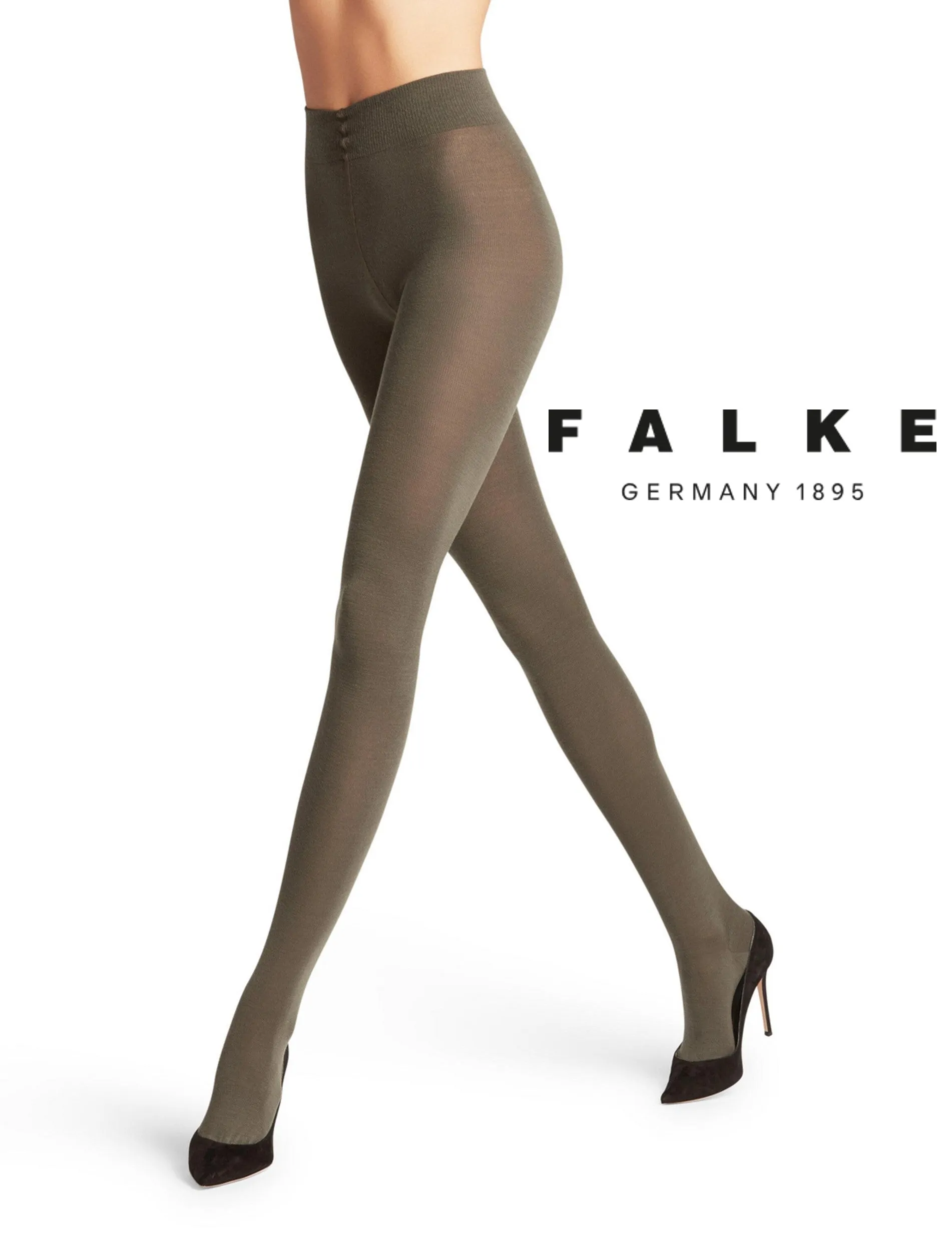 Falke Soft Merino Wool Tights 48425 Military Green