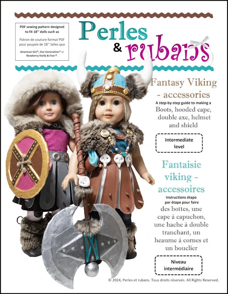 Fantasy Viking Accessories 18" Doll Clothes Pattern