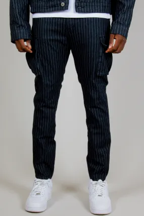 Faro Pinstripe Denim Cargo Pants