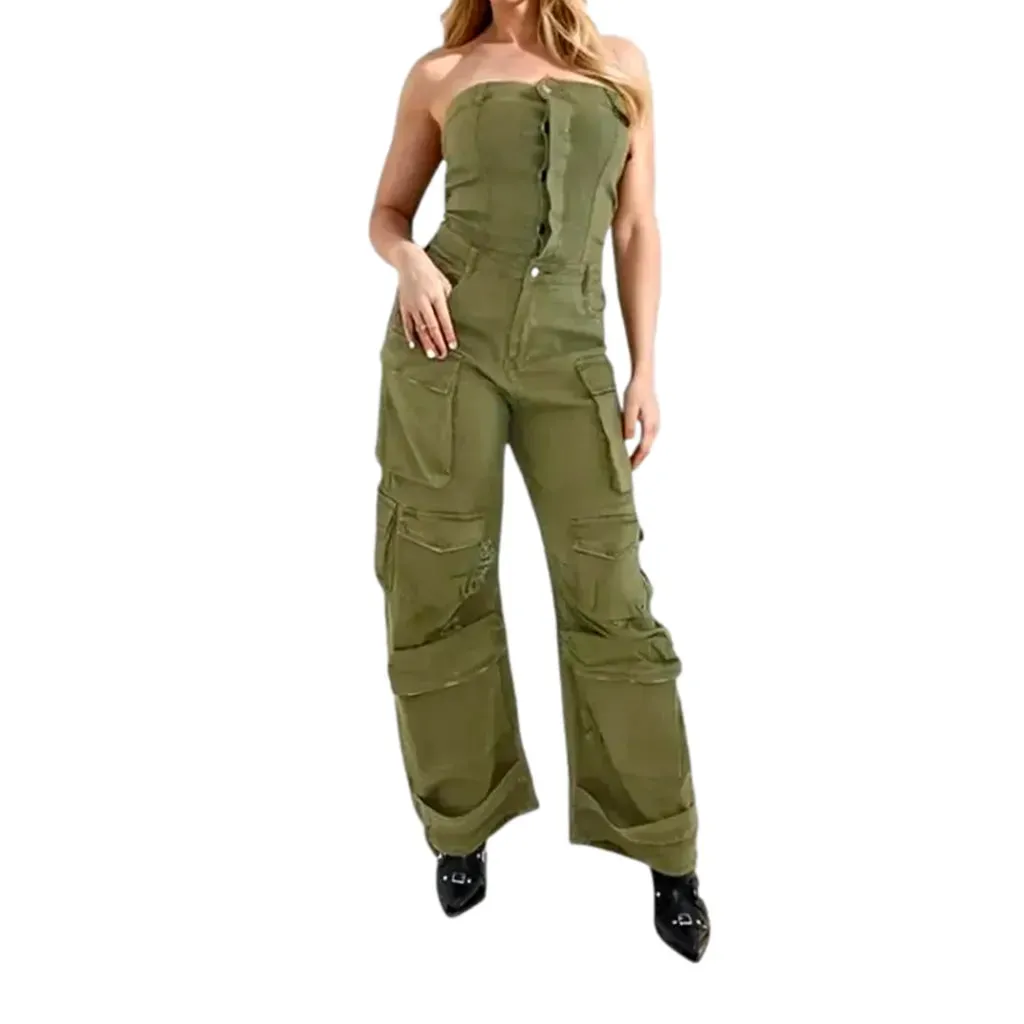 Fashionable jean jumpsuit for ladies