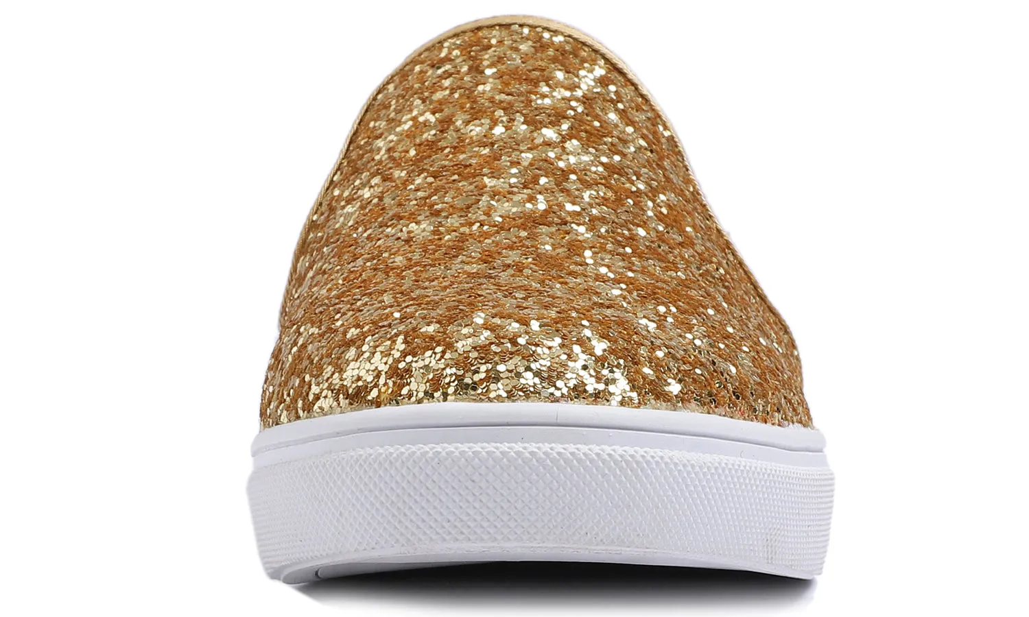 Feversole Women's Sport Mules Slip On Loafers Fashion Backless Sneakers Gold Glitter