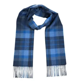 Fine Merino Scarf - Blue and Navy Plaid - John Hanly