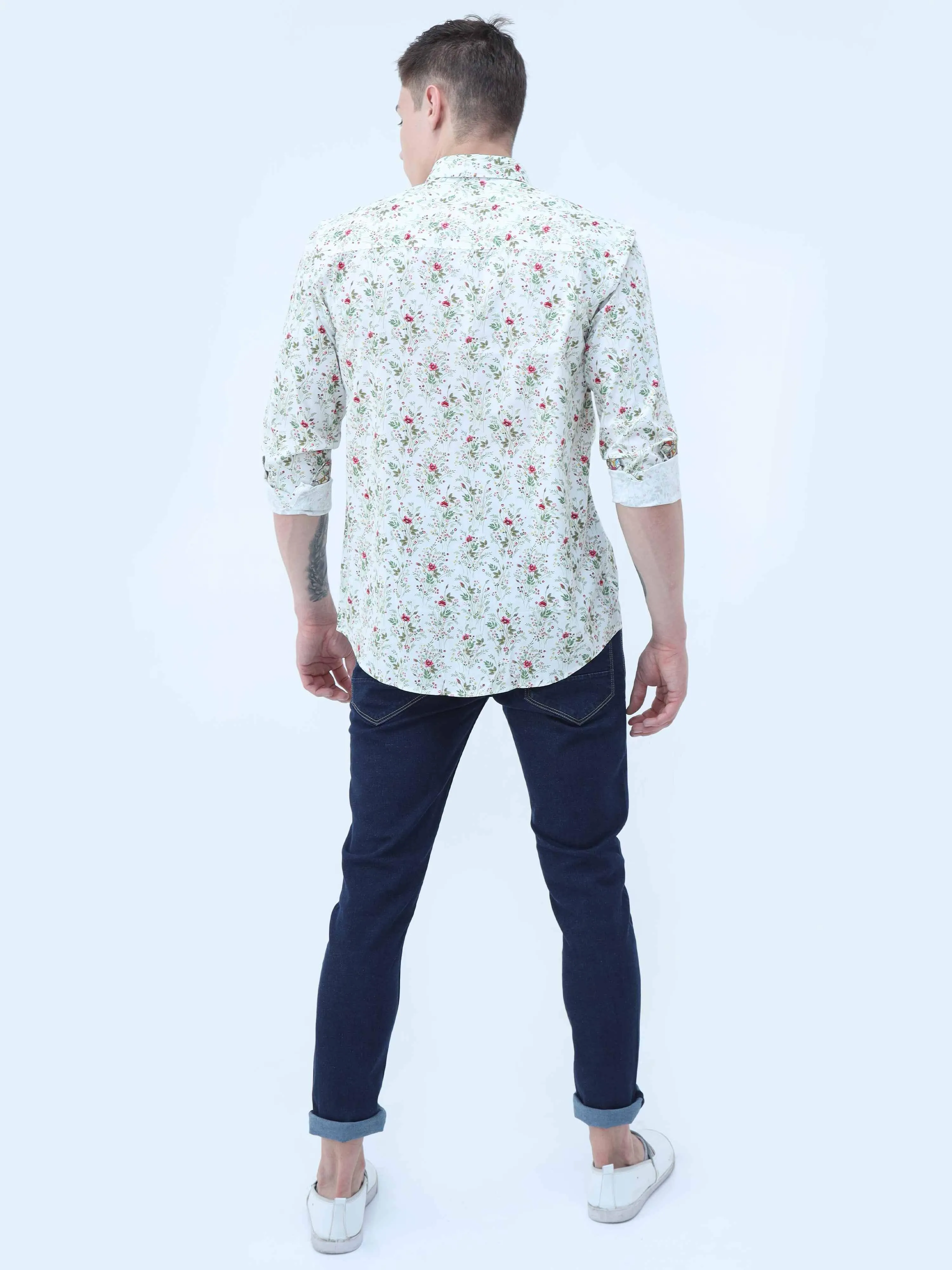 Flora Bunch Digital Printed Full Shirt