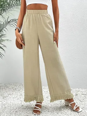 Fringe Detail Wide Leg Pants