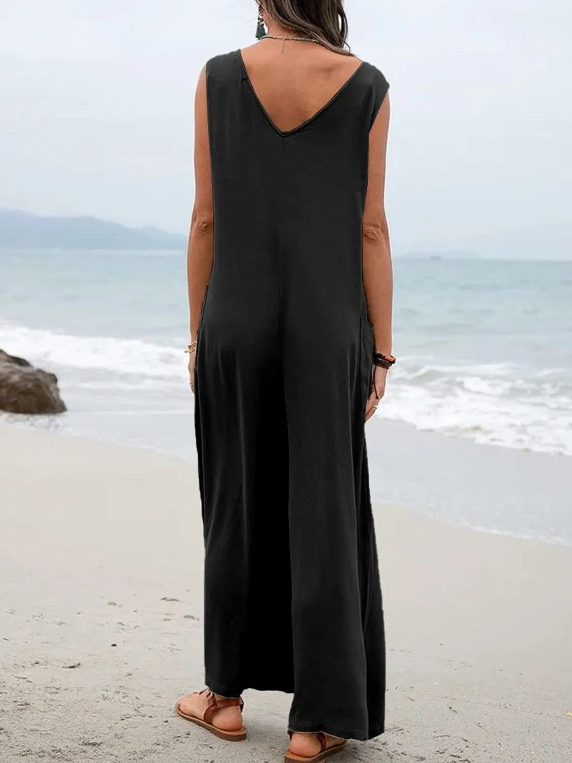 Full Size Beachy Jumpsuit with Pockets