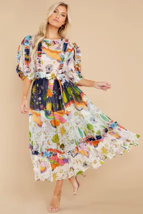 Galaxy White Multi Dress