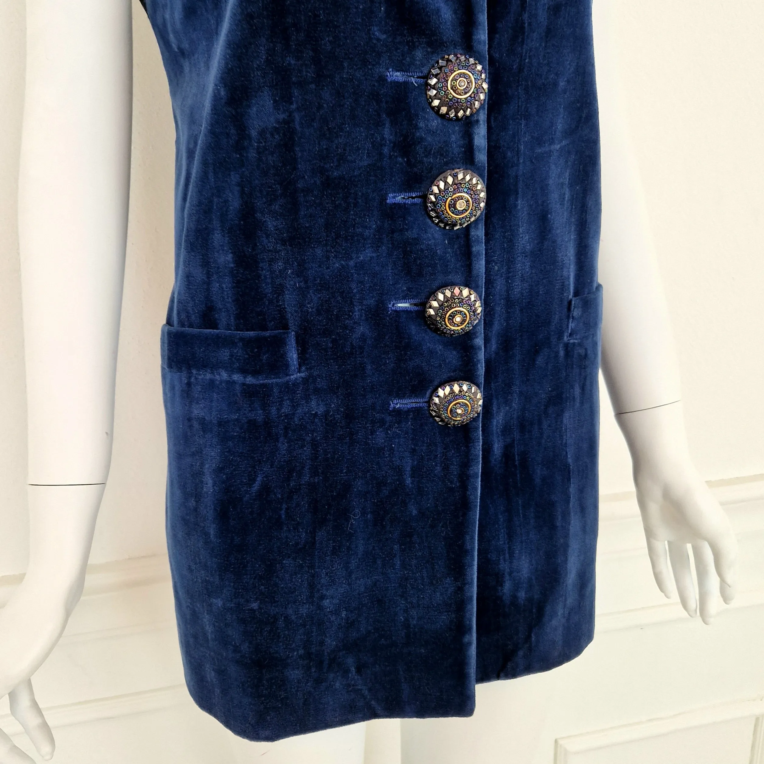 Gilet Romeo Gigli velluto blu 1994