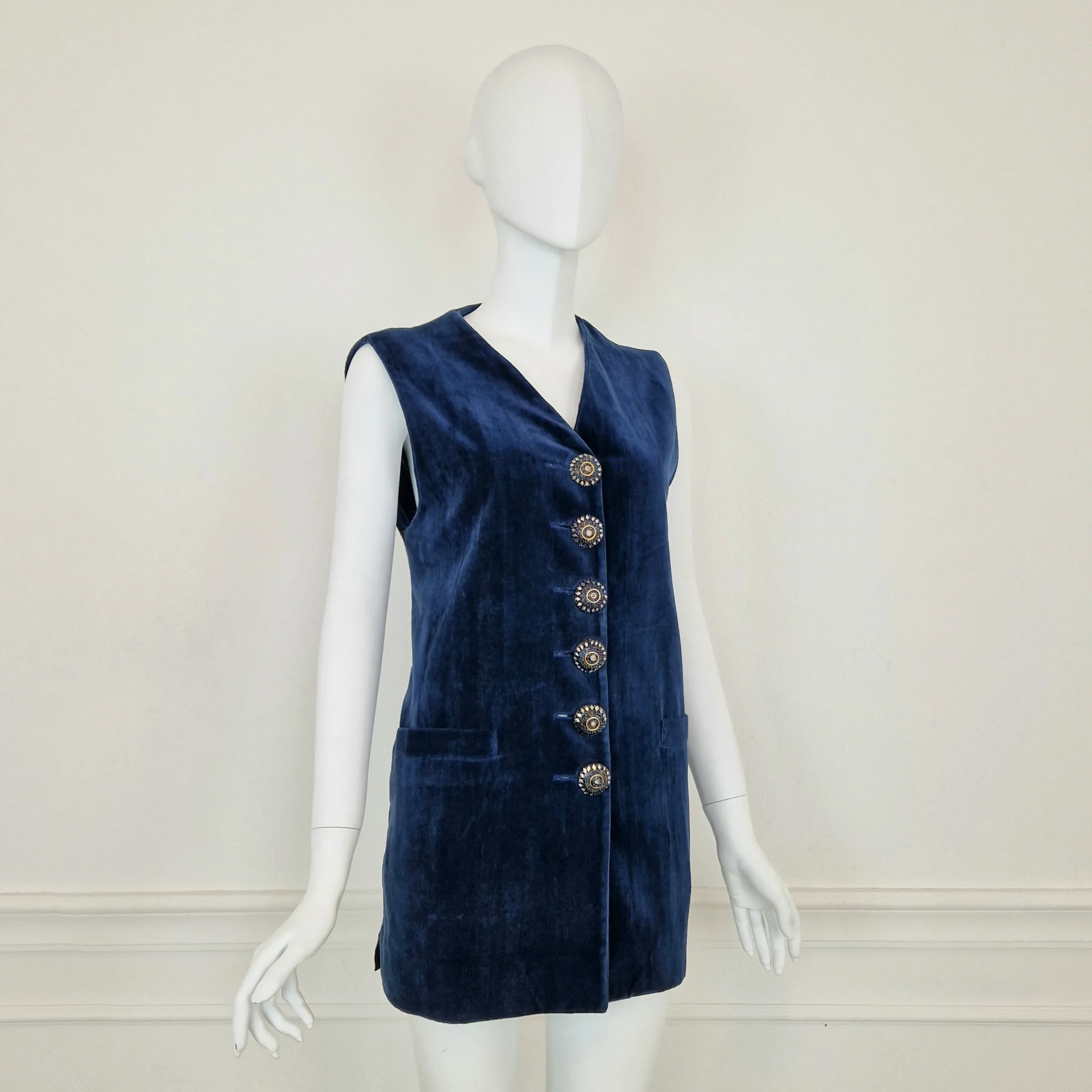 Gilet Romeo Gigli velluto blu 1994