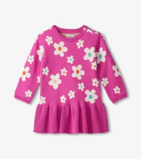 Girls Flowers Sweater Dress