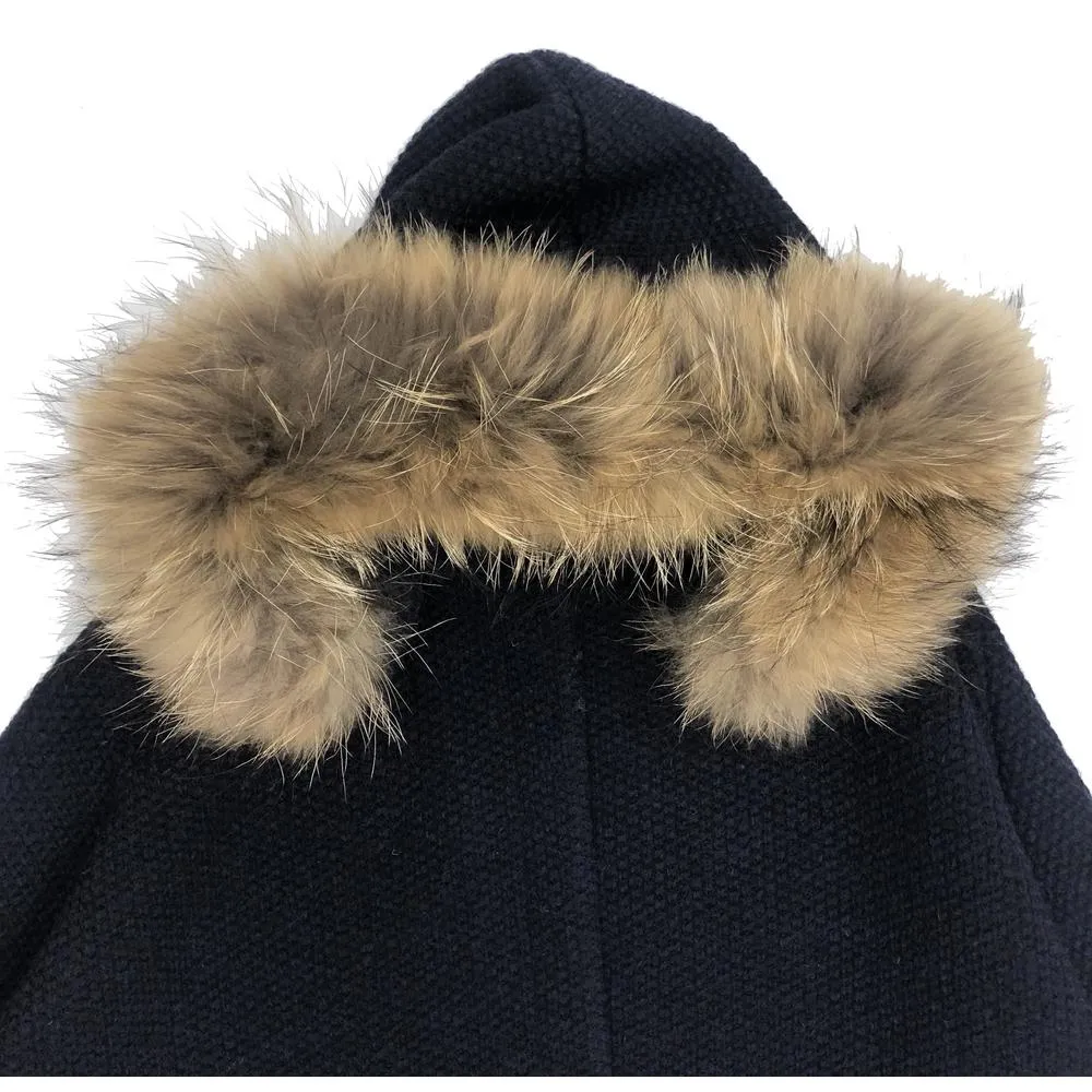 Girls Navy Wool Cape