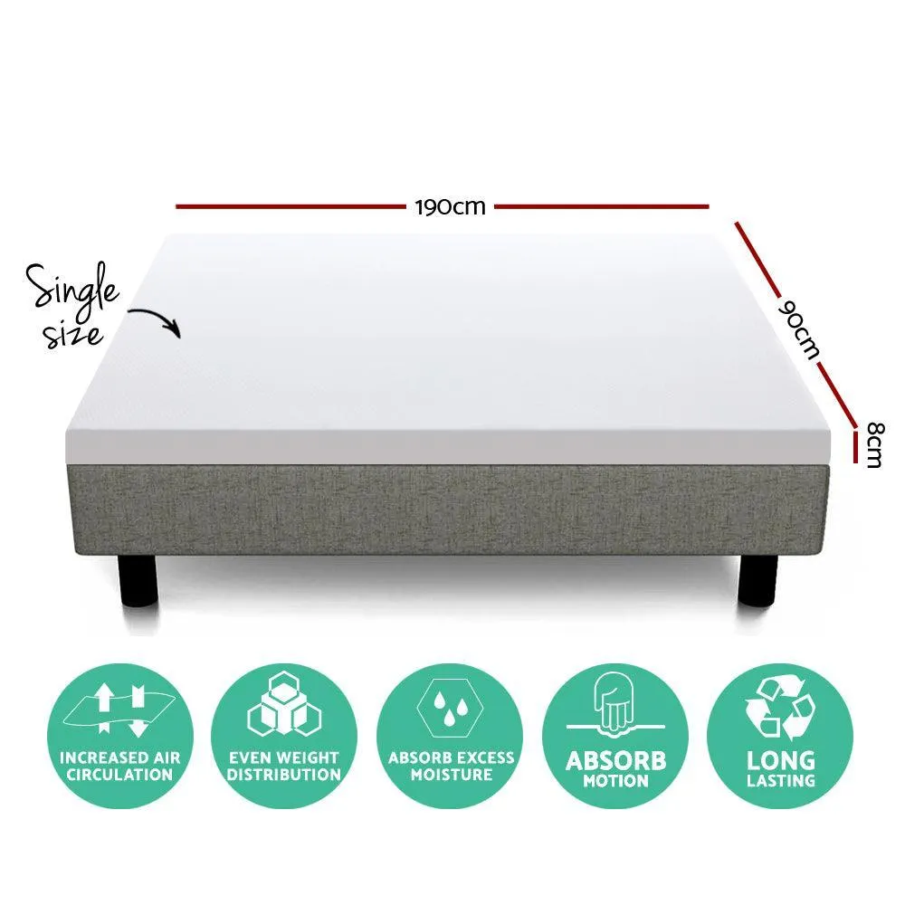 Giselle Bedding Single Size Dual Layer Cool Gel Memory Foam Topper