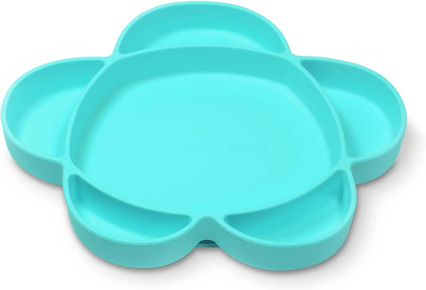 Grabease Silicone Suction Plate for Baby & Toddler Self-Feeding, 6-Section Dish With Stay-Put Grip, BPA and Phthalates-Free, Dishwasher and Microwave Safe