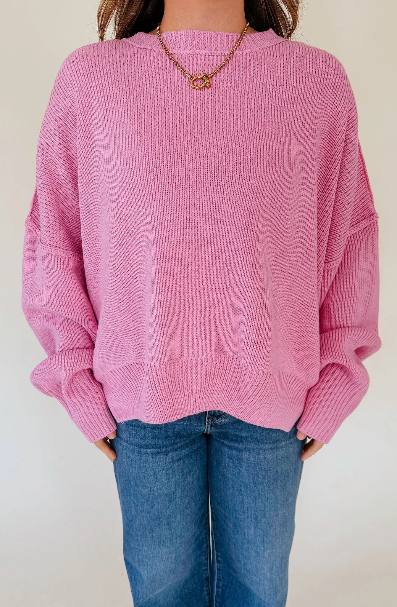 HAVE YOU BLUSHING PINK SWEATER