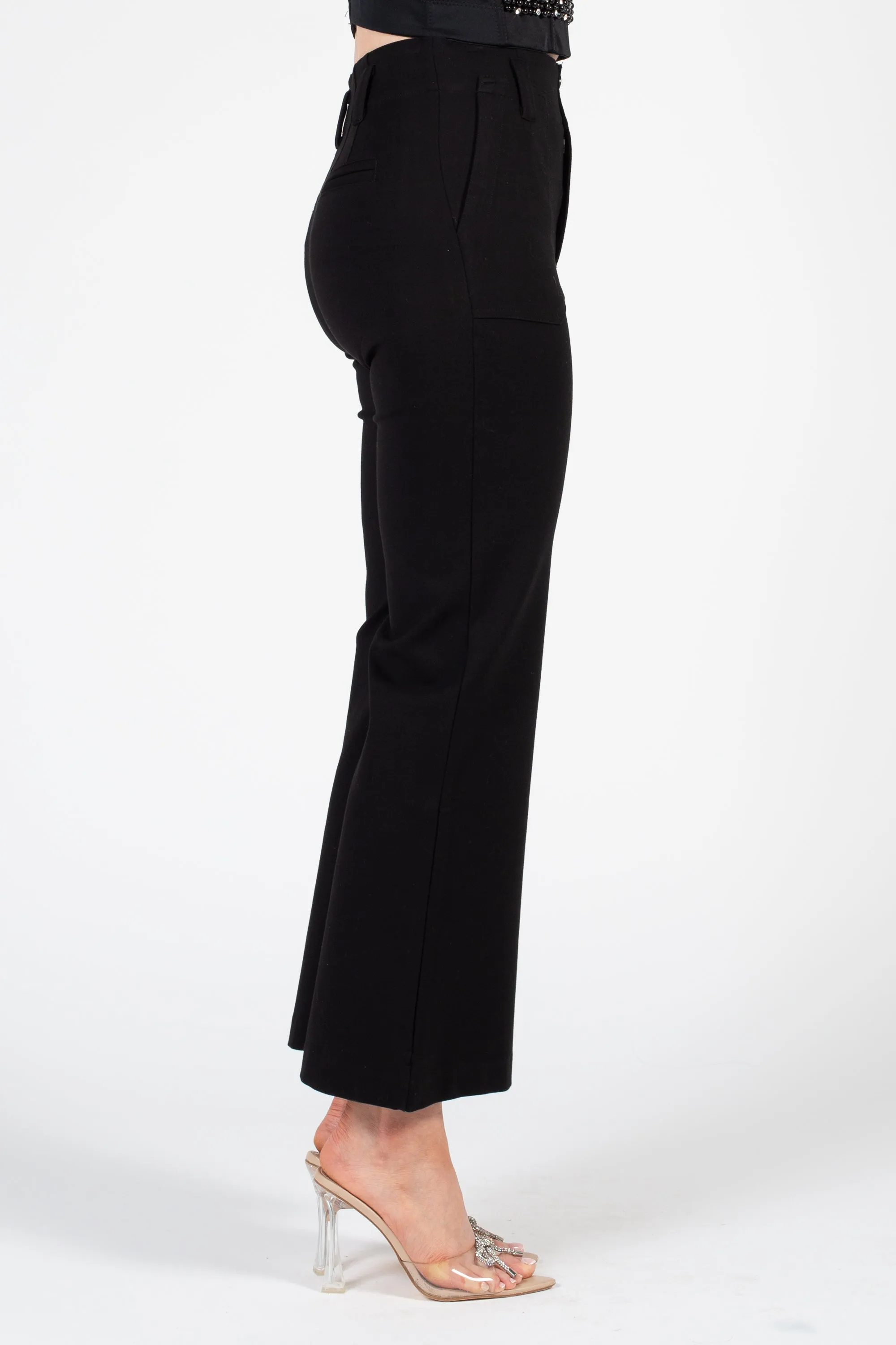 High Waisted Wide Leg Ponte Pant