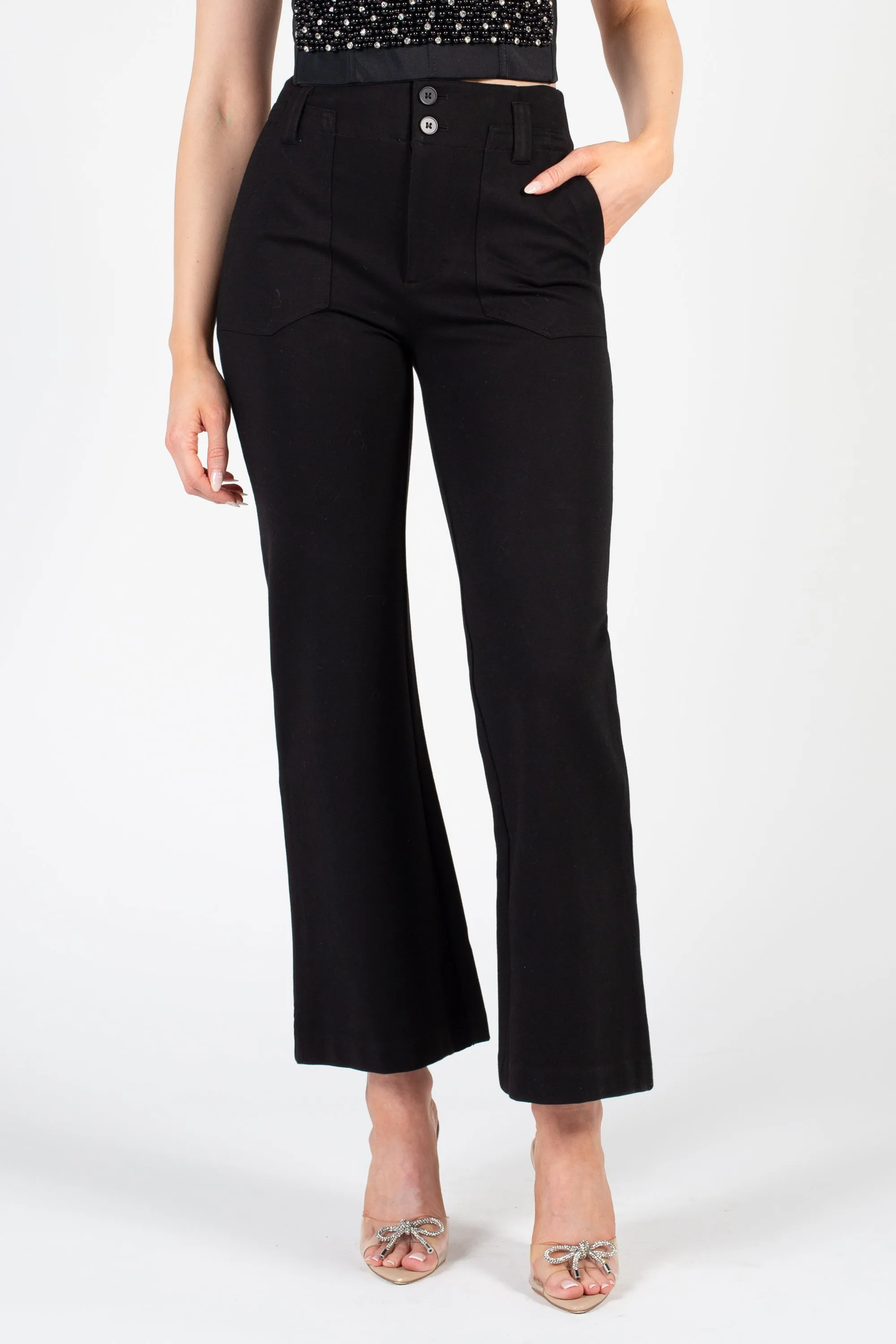 High Waisted Wide Leg Ponte Pant