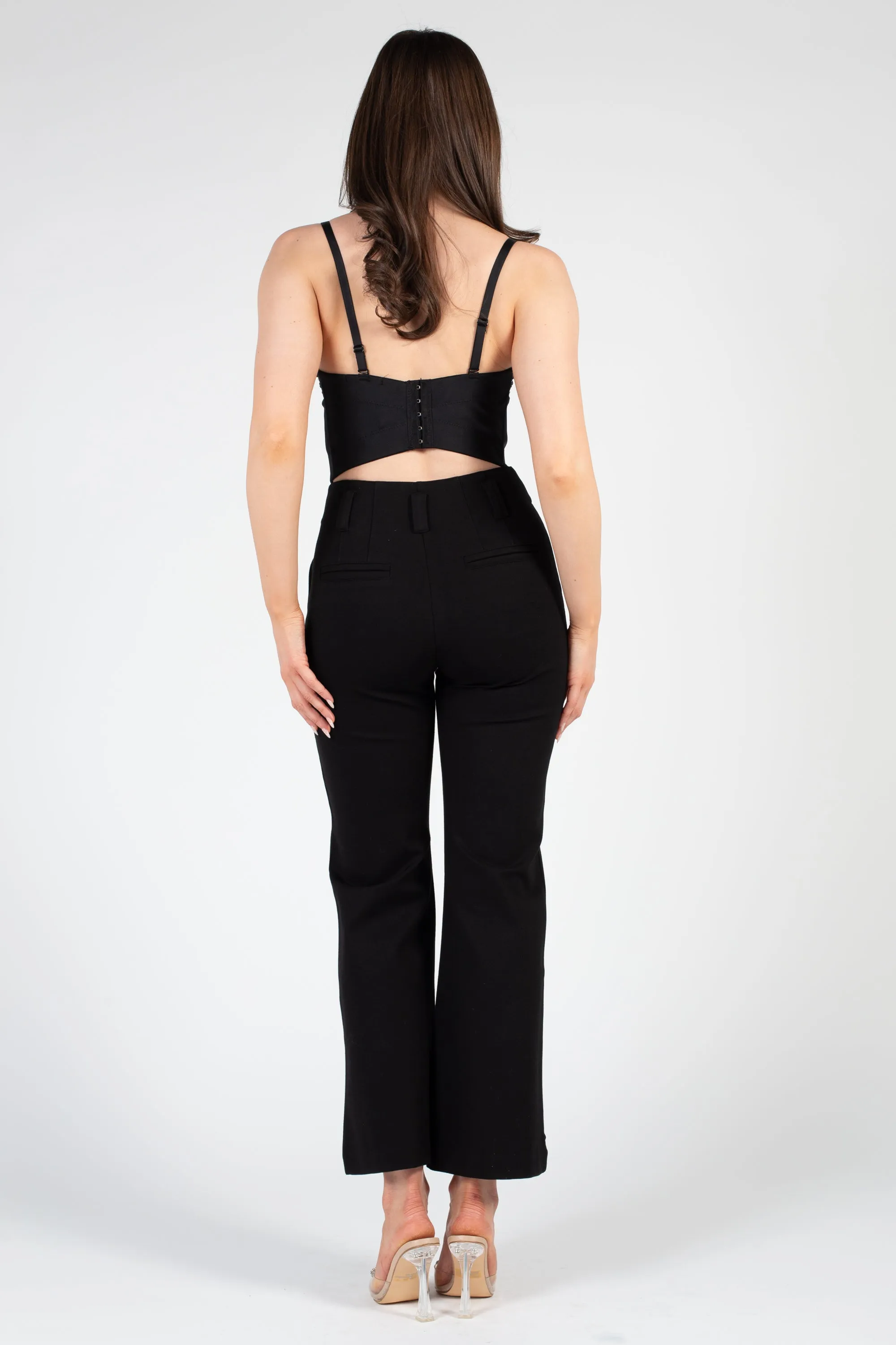 High Waisted Wide Leg Ponte Pant