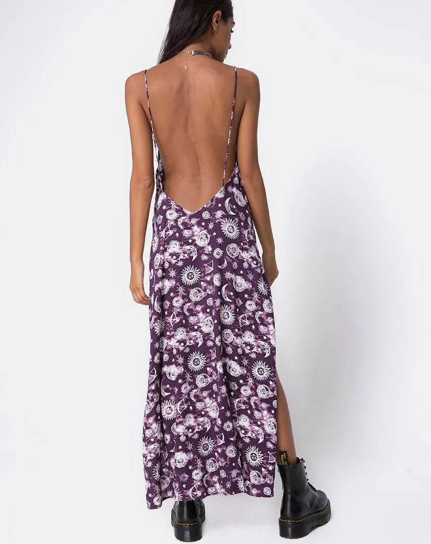 Hime Maxi Dress in Purple Zodiac