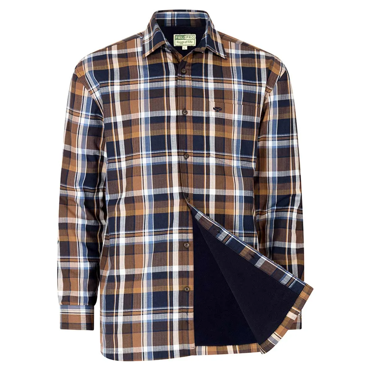 Hoggs of Fife Arran Micro-Fleece Lined Cotton Checked Shirt