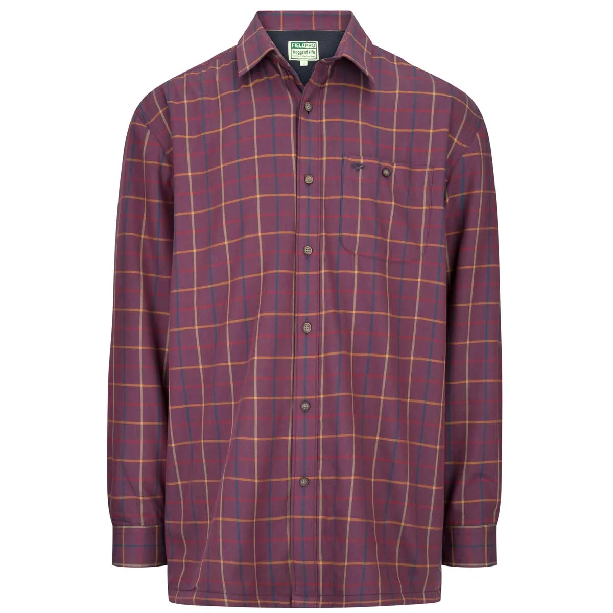 Hoggs Of Fife Micro Fleece Lined Checked Shirt