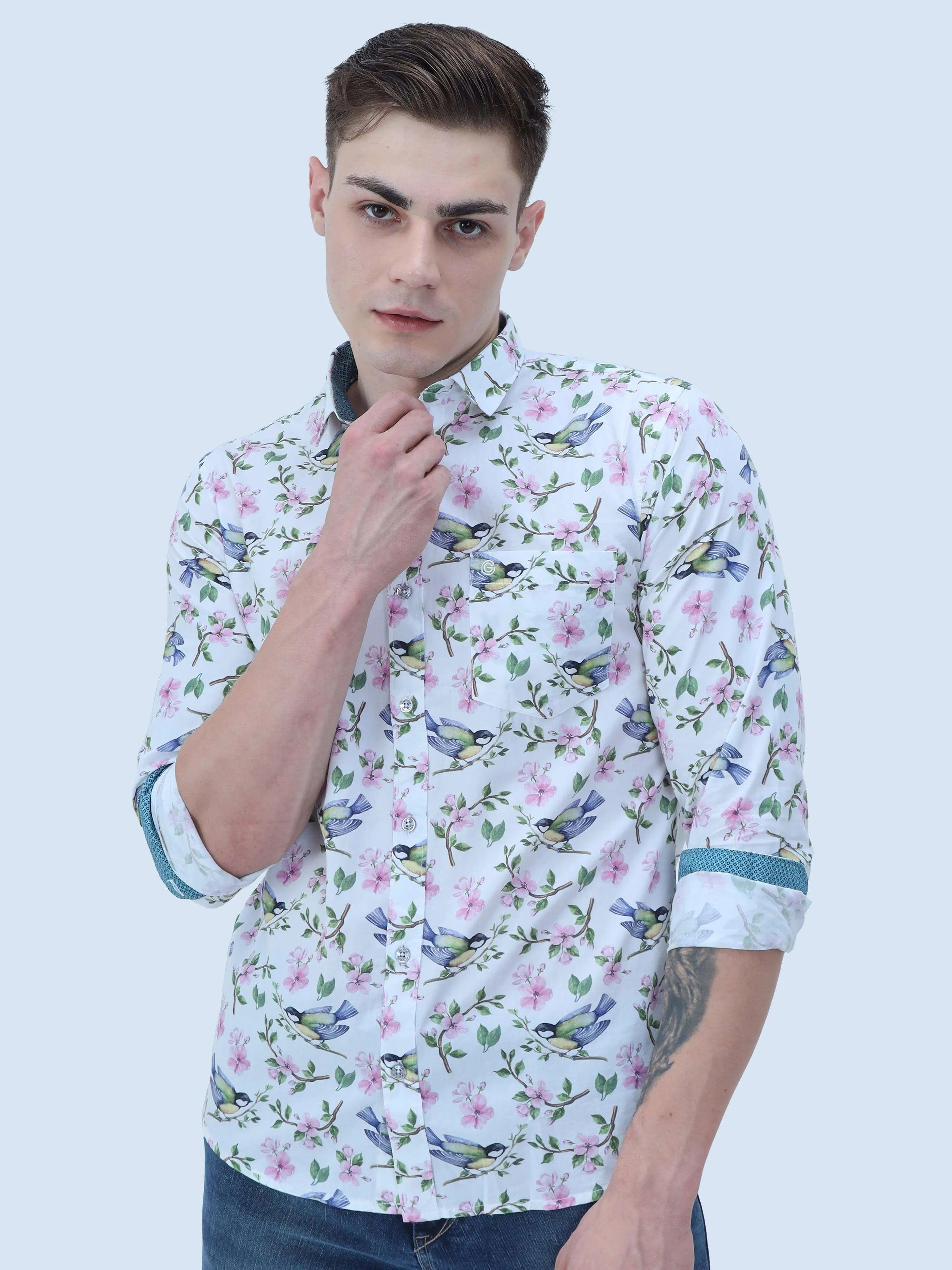 Hummy Bird Digital Printed Full Shirt