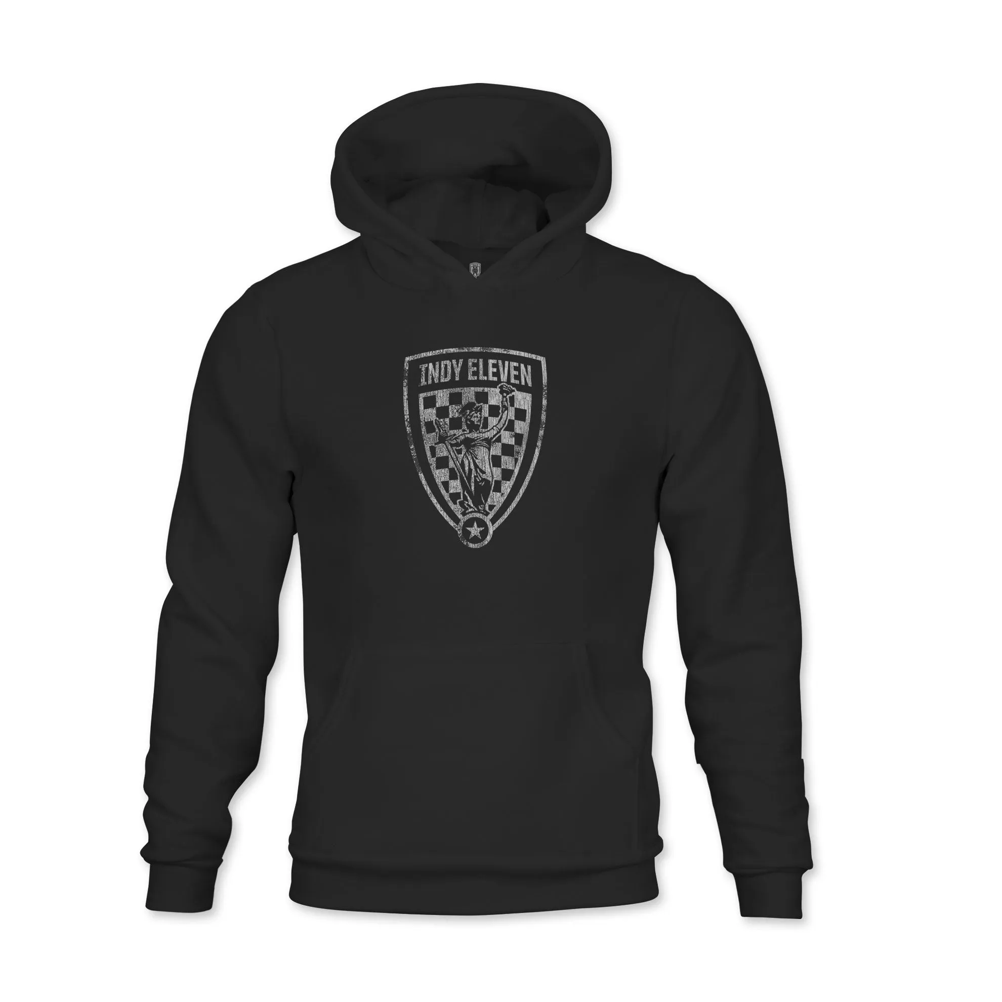 Indy Eleven Mono Badge Youth Fleece Pullover Hoodie - Black