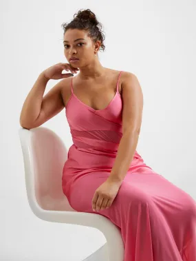 Inu Satin Strappy Maxi Dress