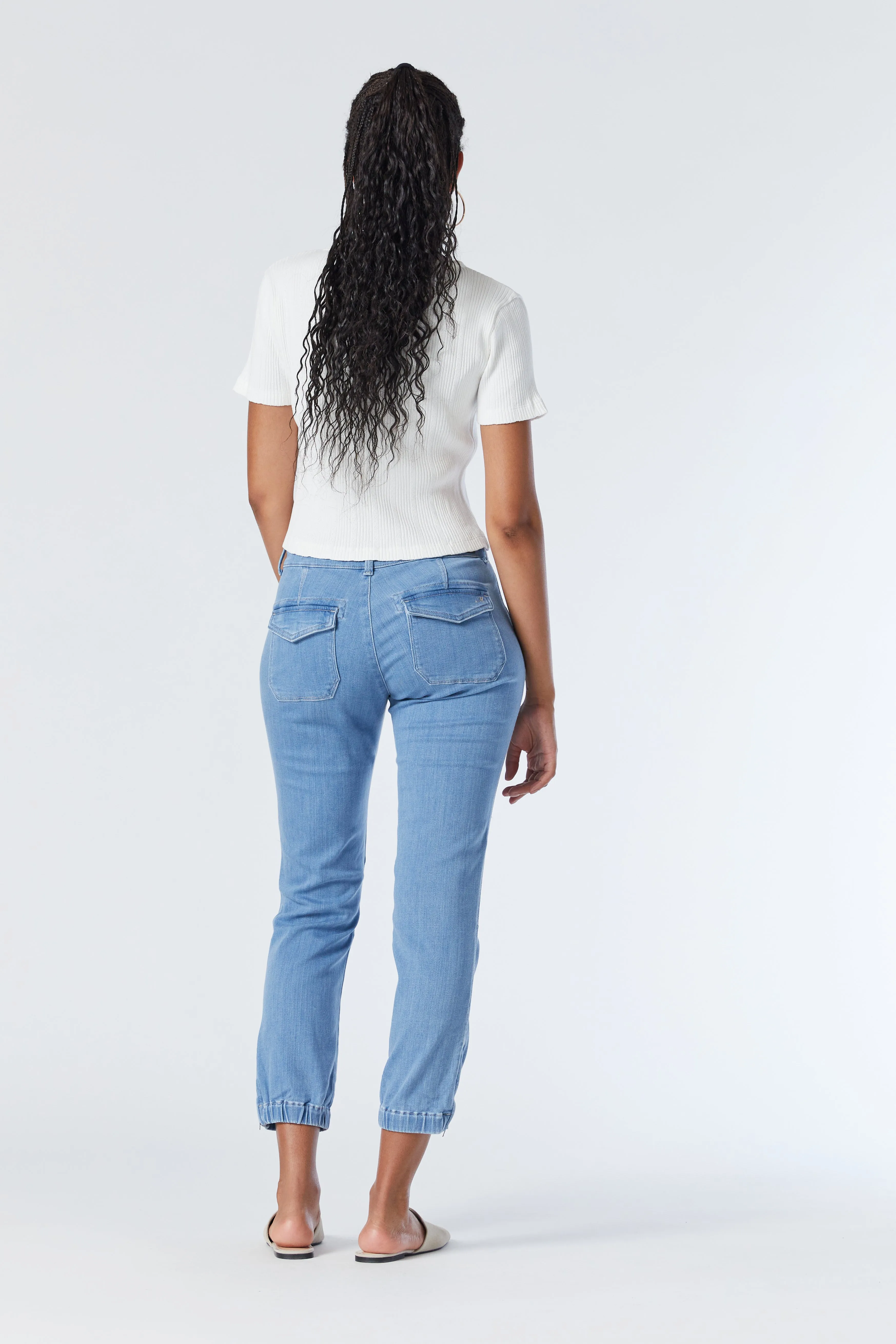 IVY SLIM CARGO IN LIGHT FEATHER BLUE