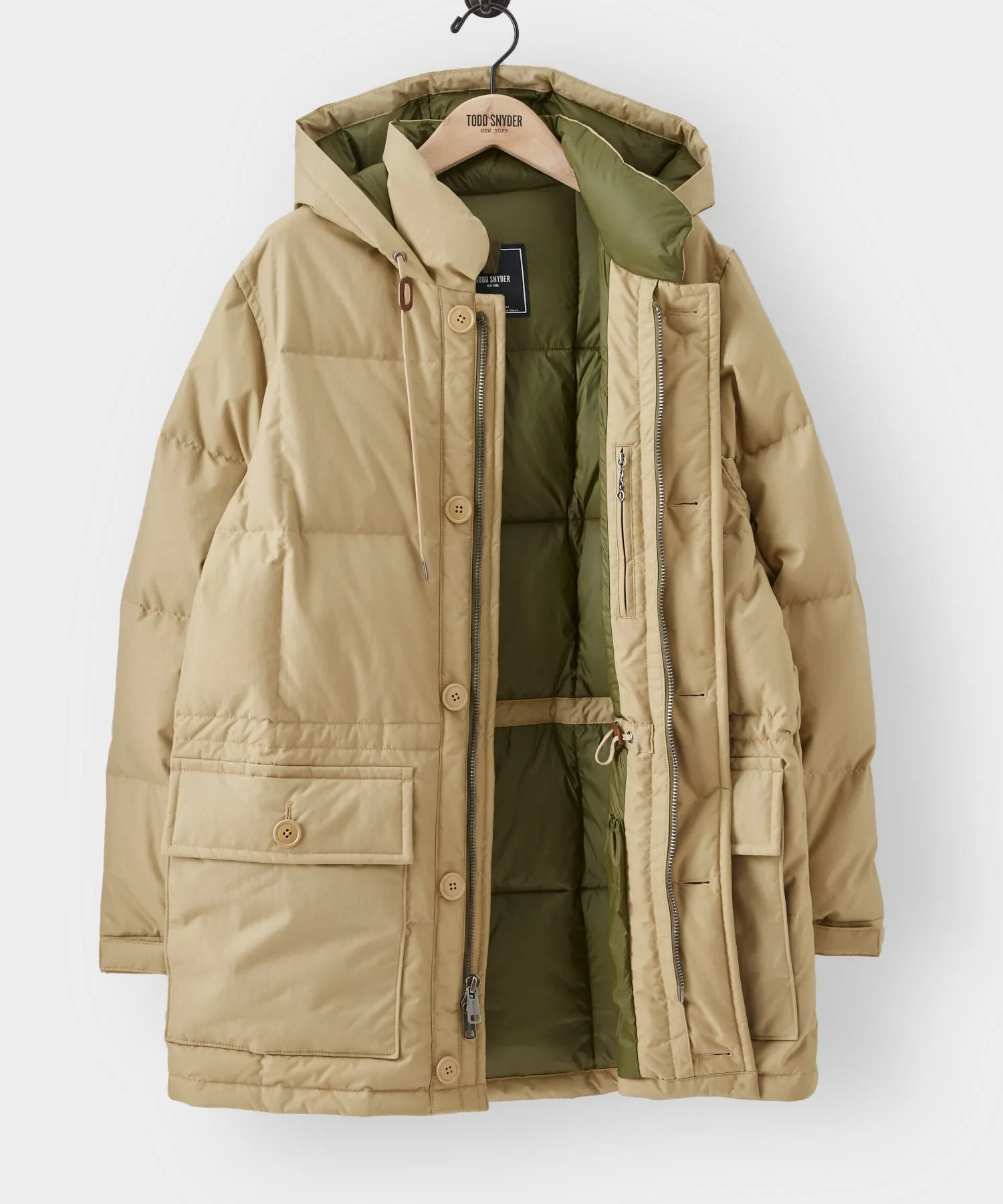 Japanese Mid Down Parka in Khaki