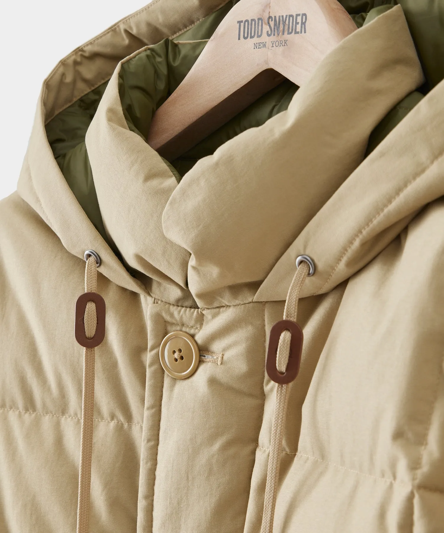 Japanese Mid Down Parka in Khaki