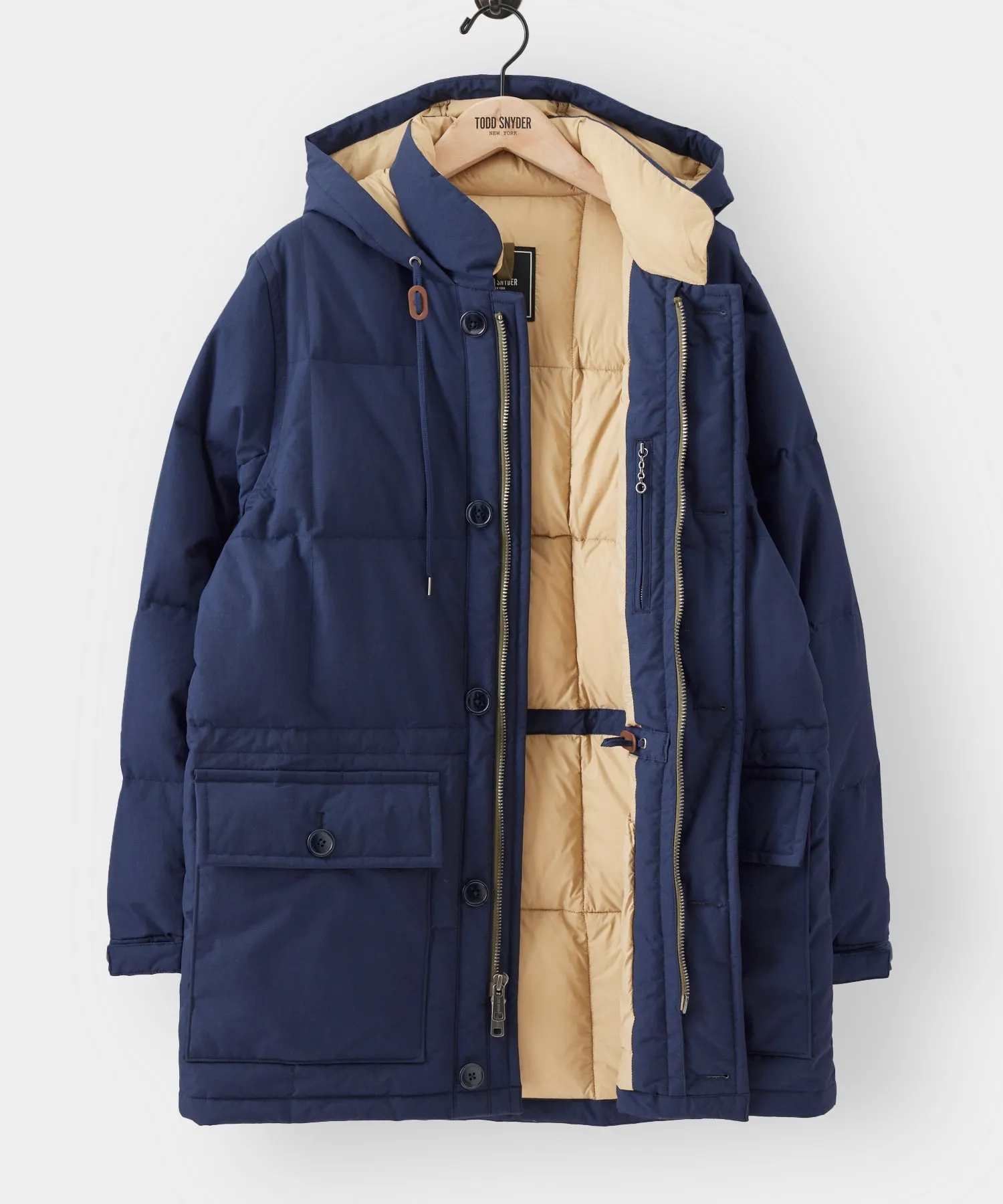 Japanese Mid Down Parka in Navy