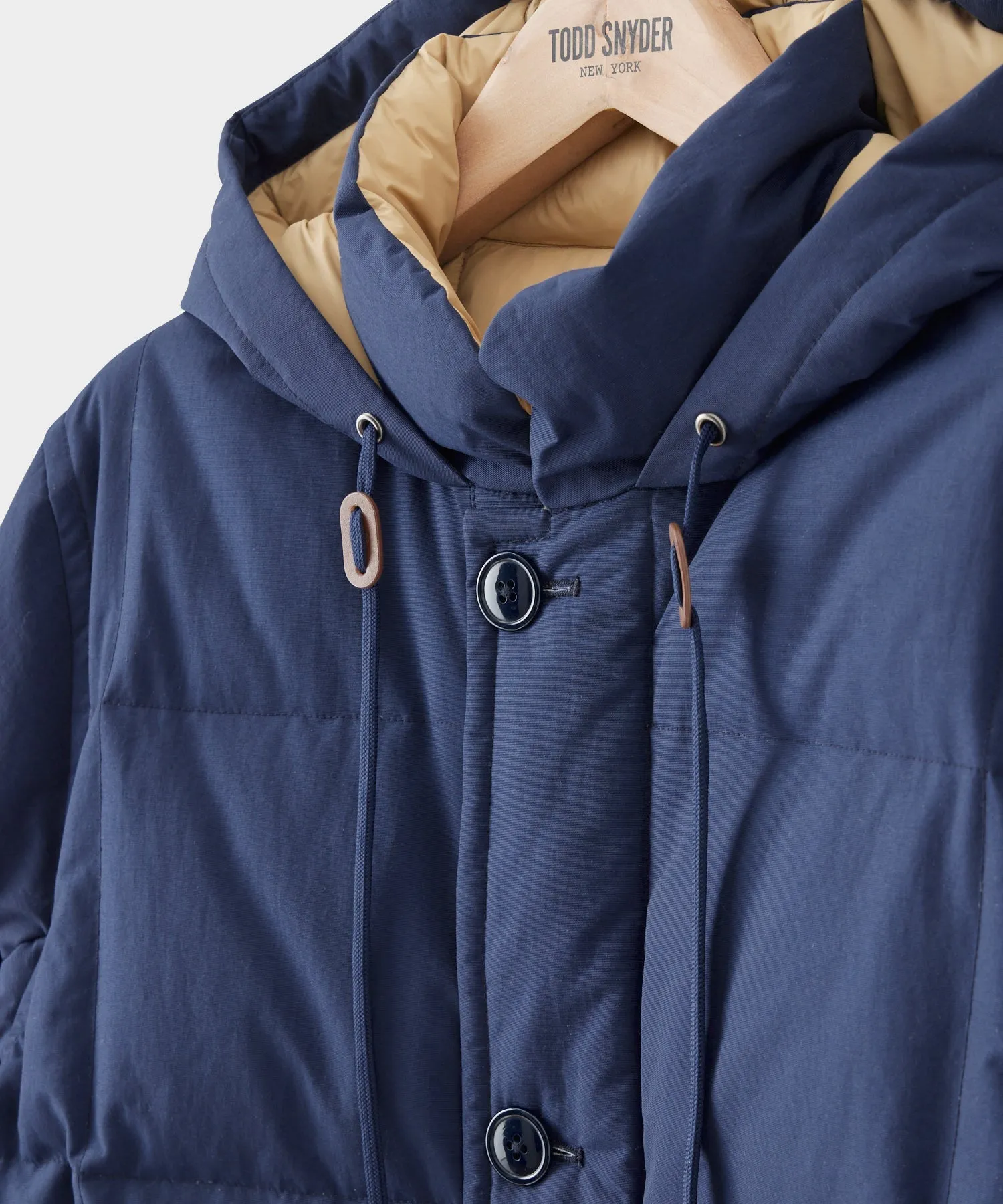 Japanese Mid Down Parka in Navy