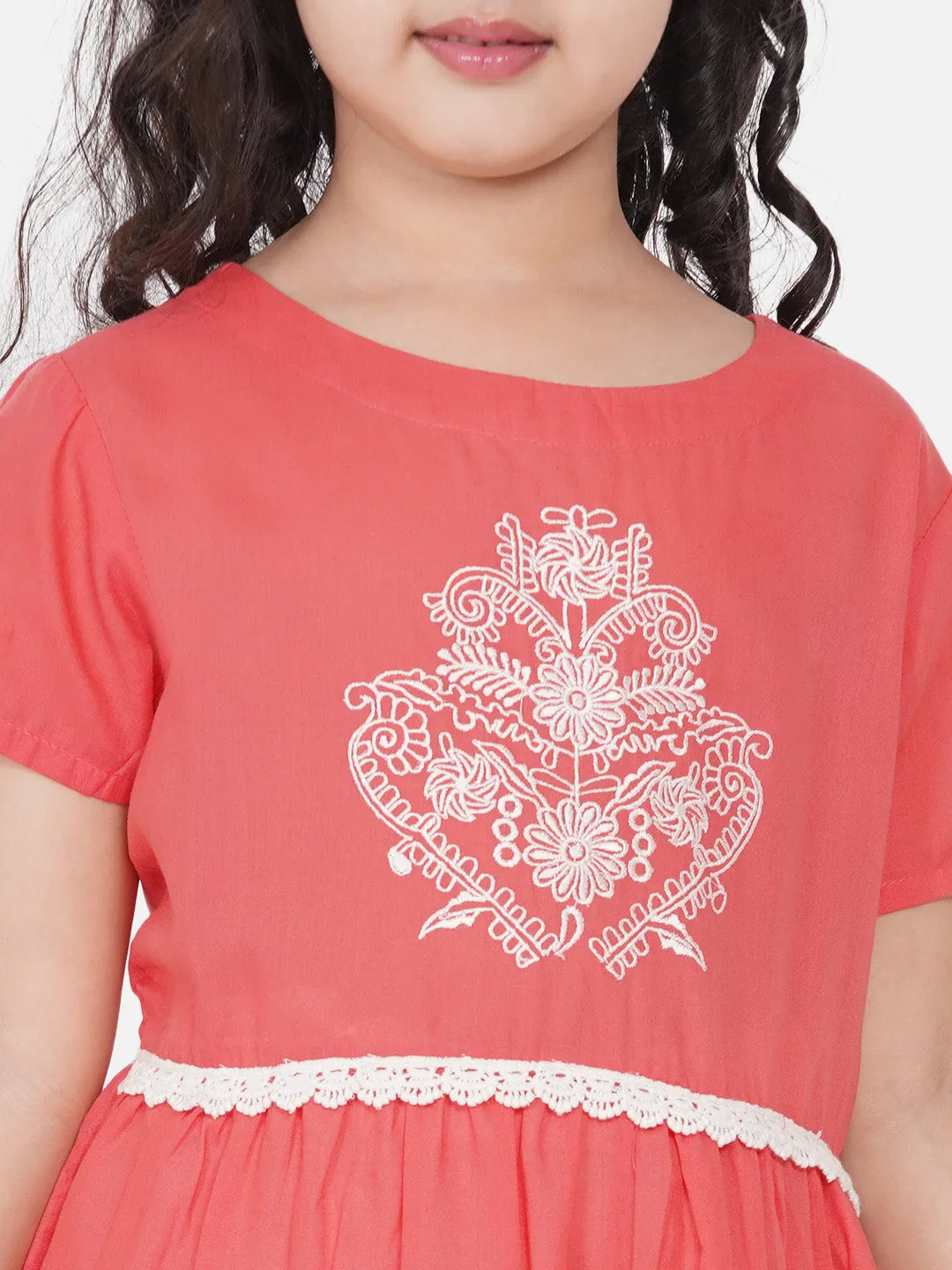 Jashvi Peach Kurta And Trouser With Dupatta