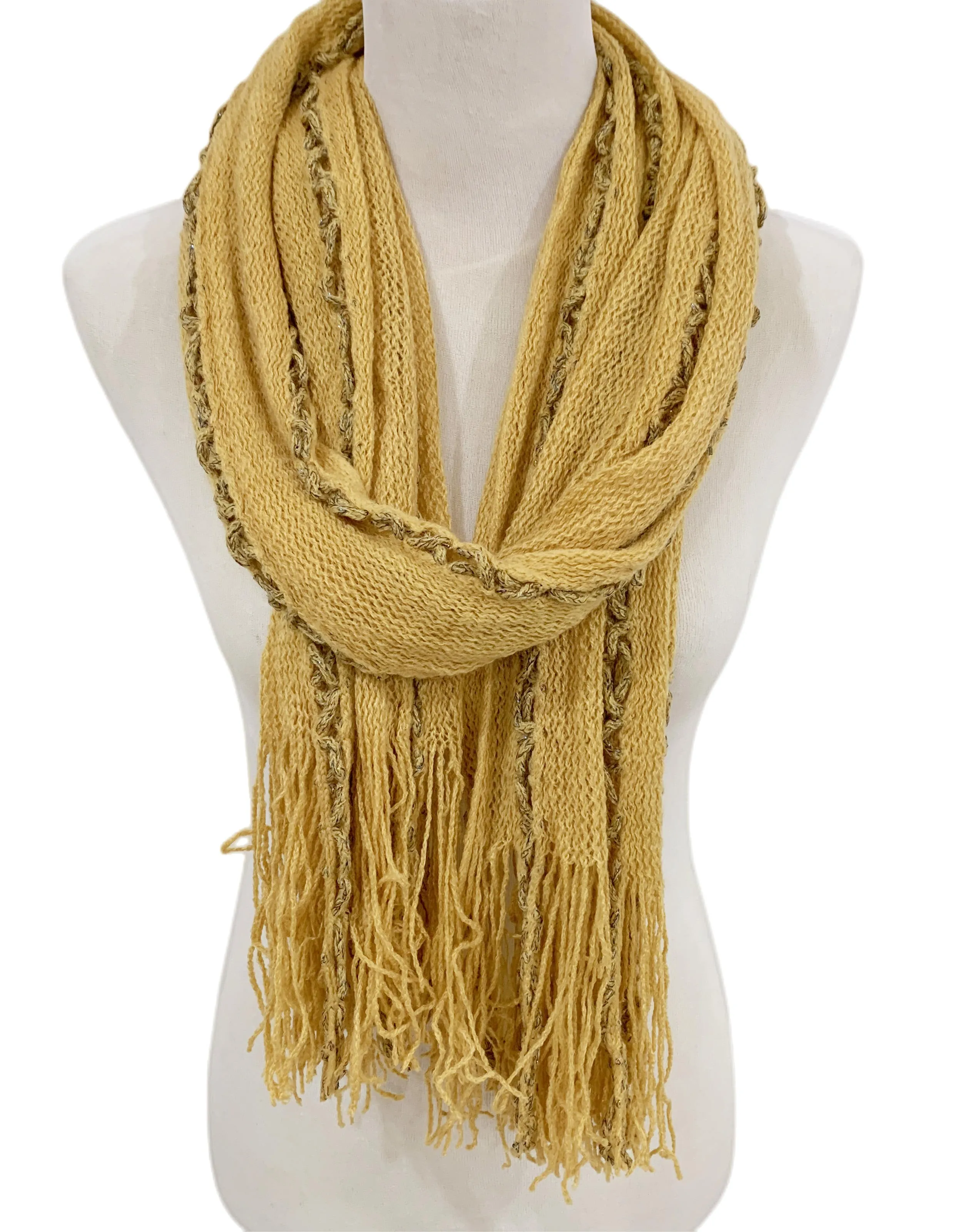 JC051808 Two-Way Fringe-Accent Scarf