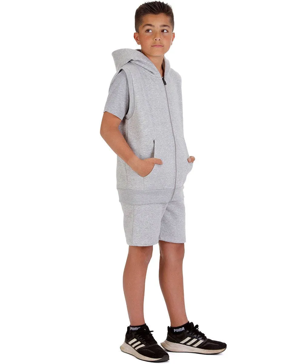 Kids Oxford Grey 2-Piece Gilet and Shorts Set: Oxford Grey