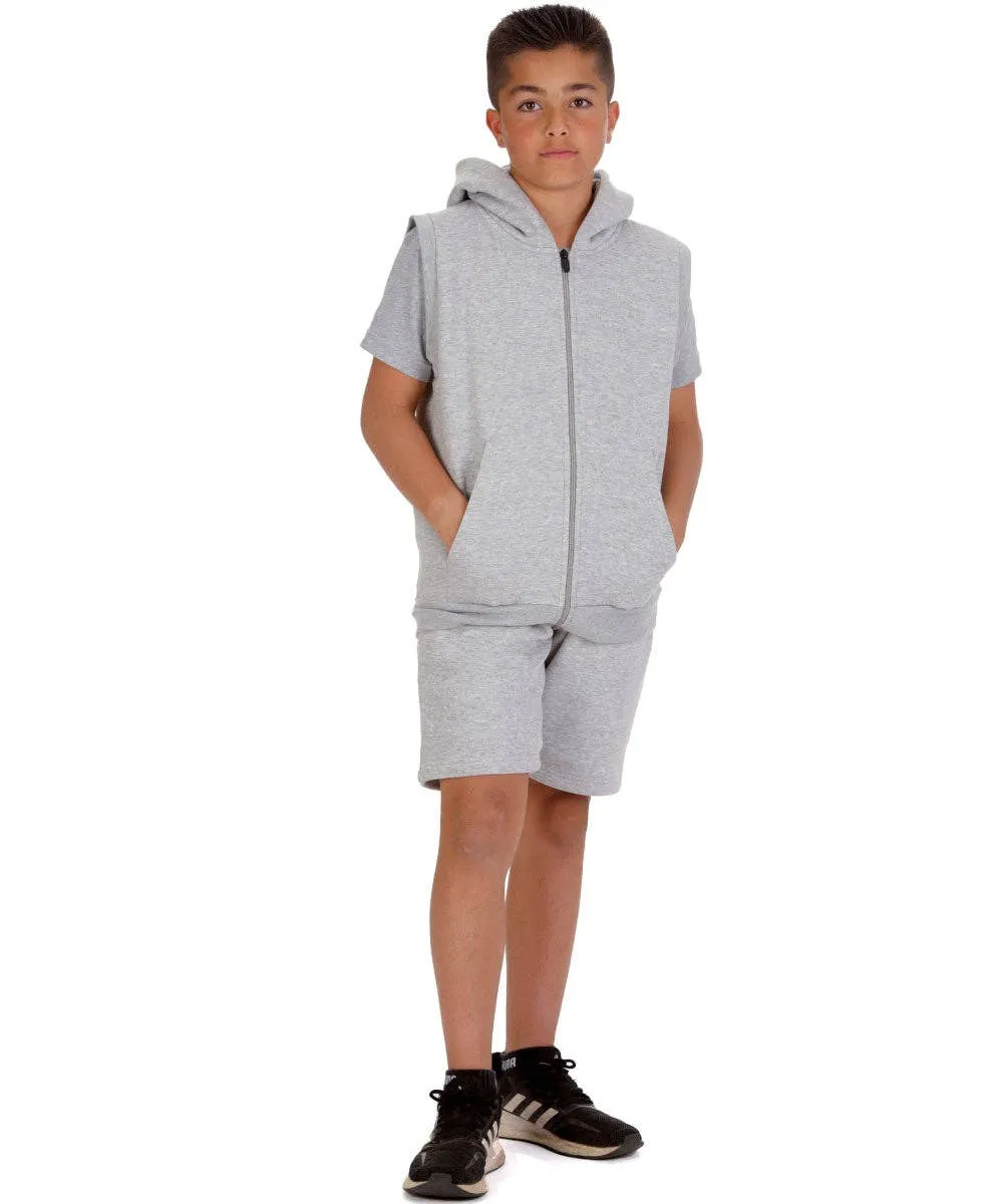 Kids Oxford Grey 2-Piece Gilet and Shorts Set: Oxford Grey