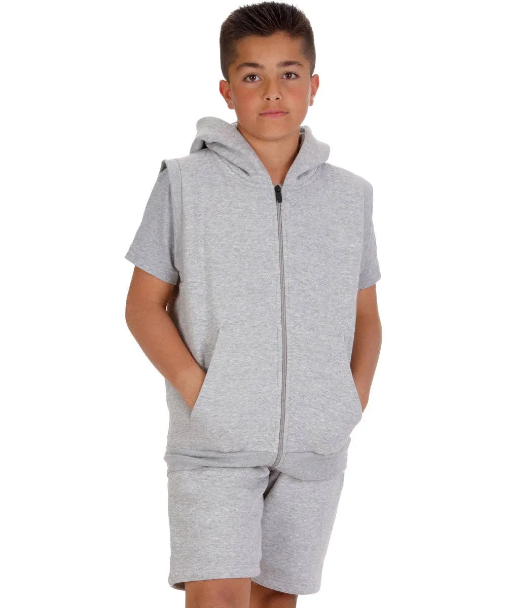 Kids Oxford Grey 2-Piece Gilet and Shorts Set: Oxford Grey