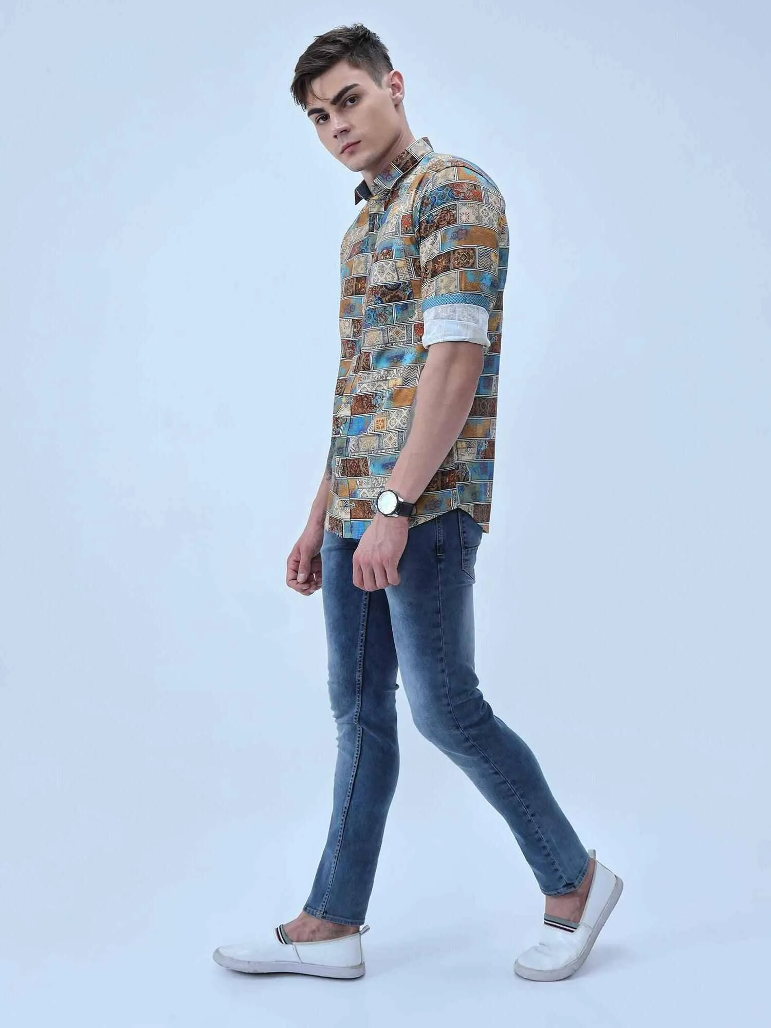 King Mens Digital Printed Casual Shirt