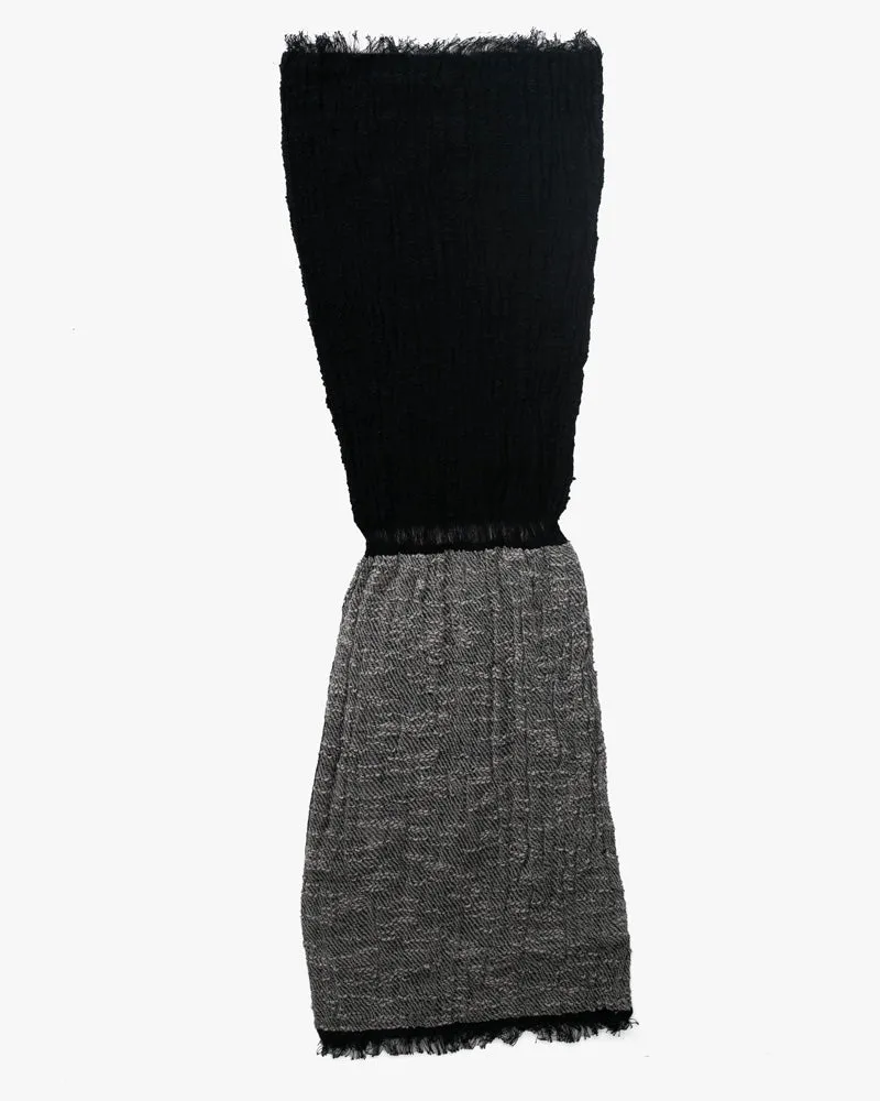 Kobo Oriza Knit Cap, Multi Functional, Cotton, Split Black and Dark Grey, 9˝