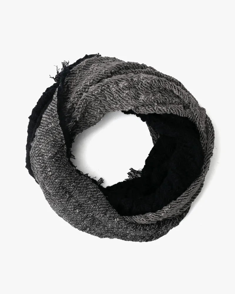 Kobo Oriza Knit Cap, Multi Functional, Cotton, Split Black and Dark Grey, 9˝