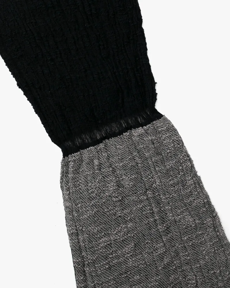 Kobo Oriza Knit Cap, Multi Functional, Cotton, Split Black and Dark Grey, 9˝