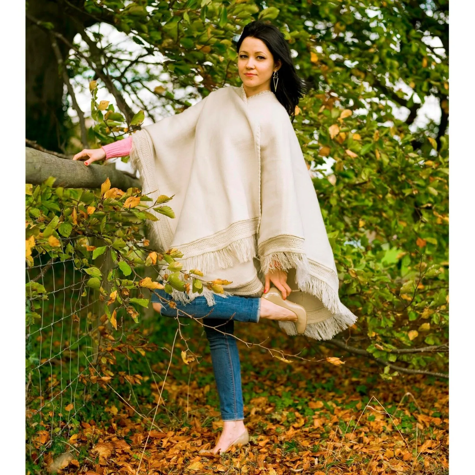 Kunchaim - Baby Alpaca Wool Poncho Cape Wrap - Solid - Unisex