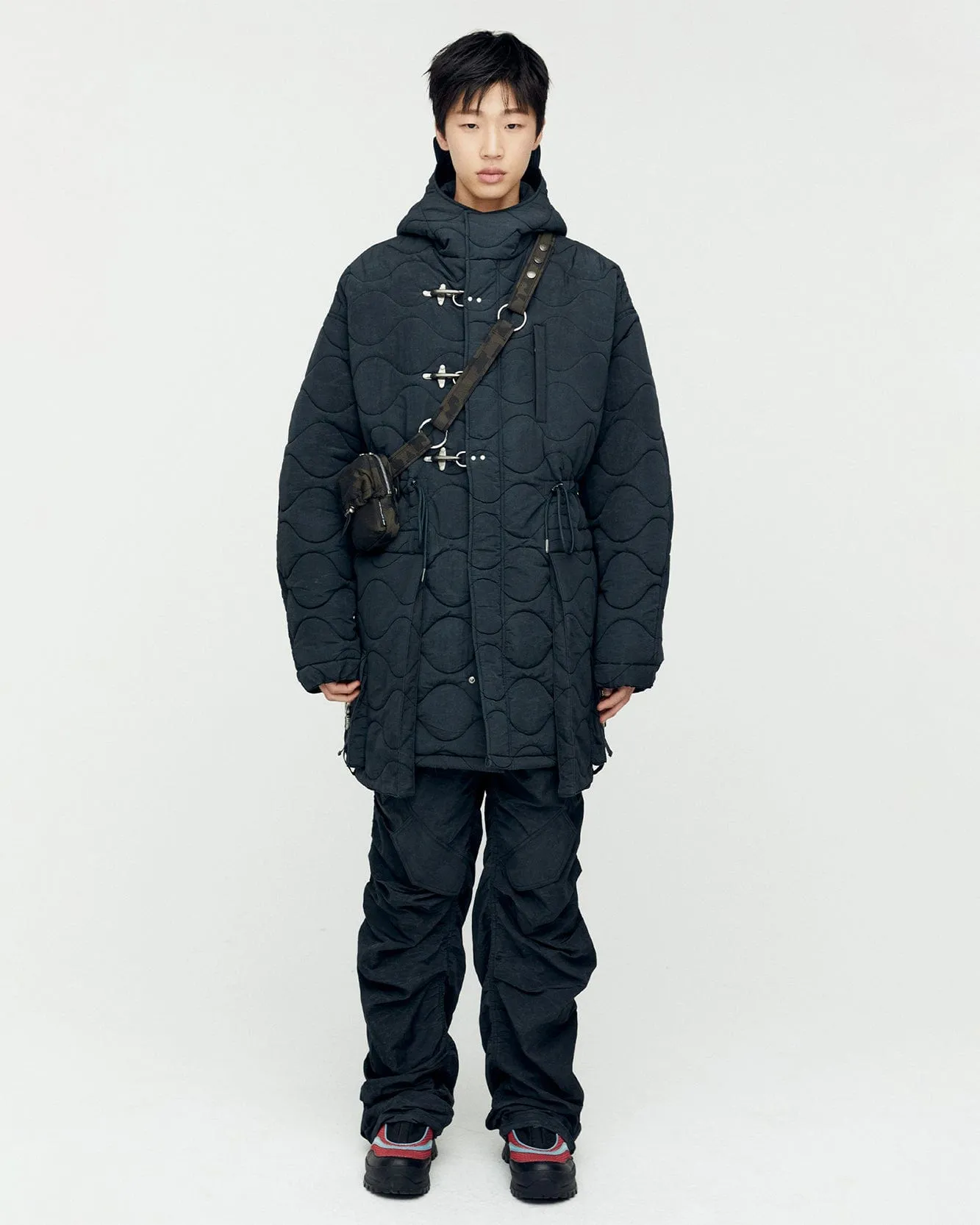 LACE-UP FISHTAIL PARKA awa638m(ASPHALT)