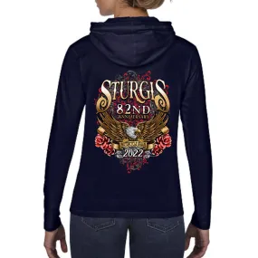 Ladies 2022 Sturgis Motorcycle Rally NEO Eagle Long Sleeve Hoodie