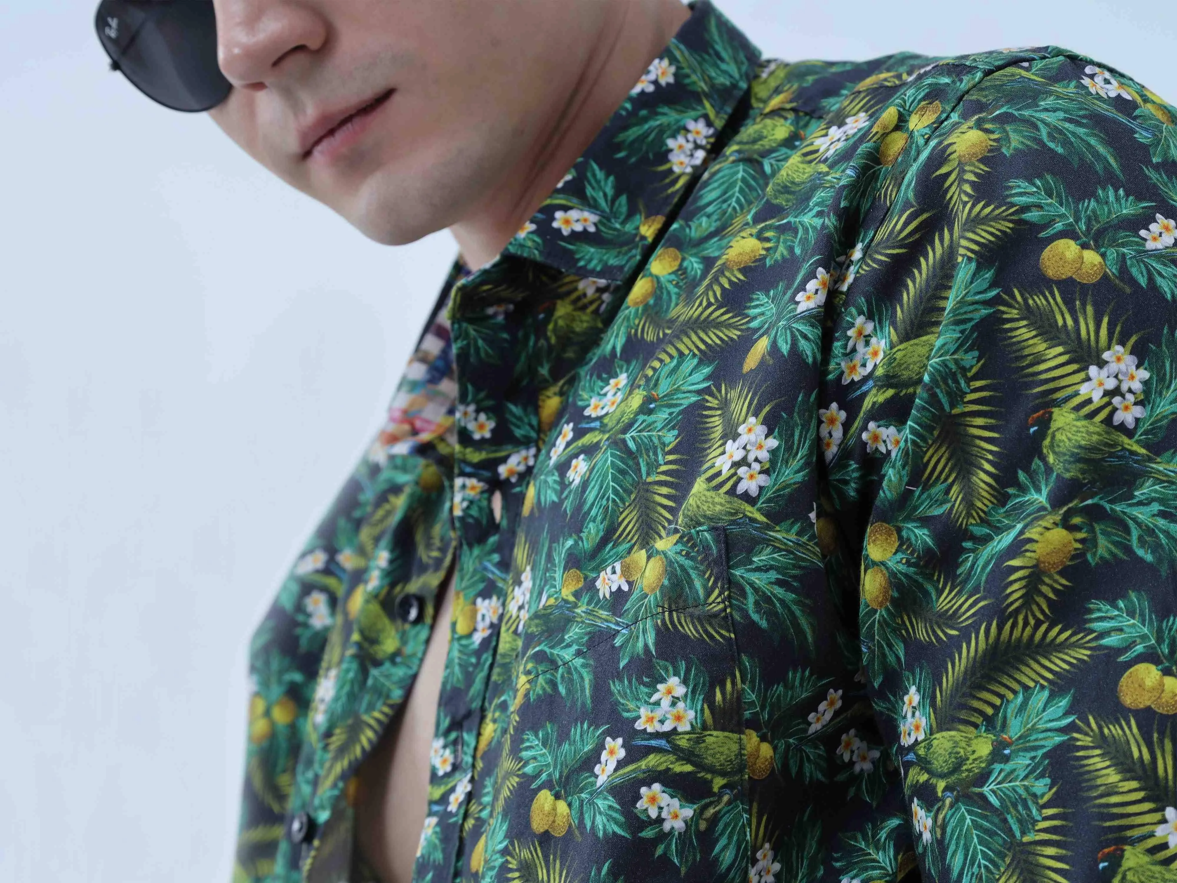 Lemony Tropic Digital Printed Full Shirt