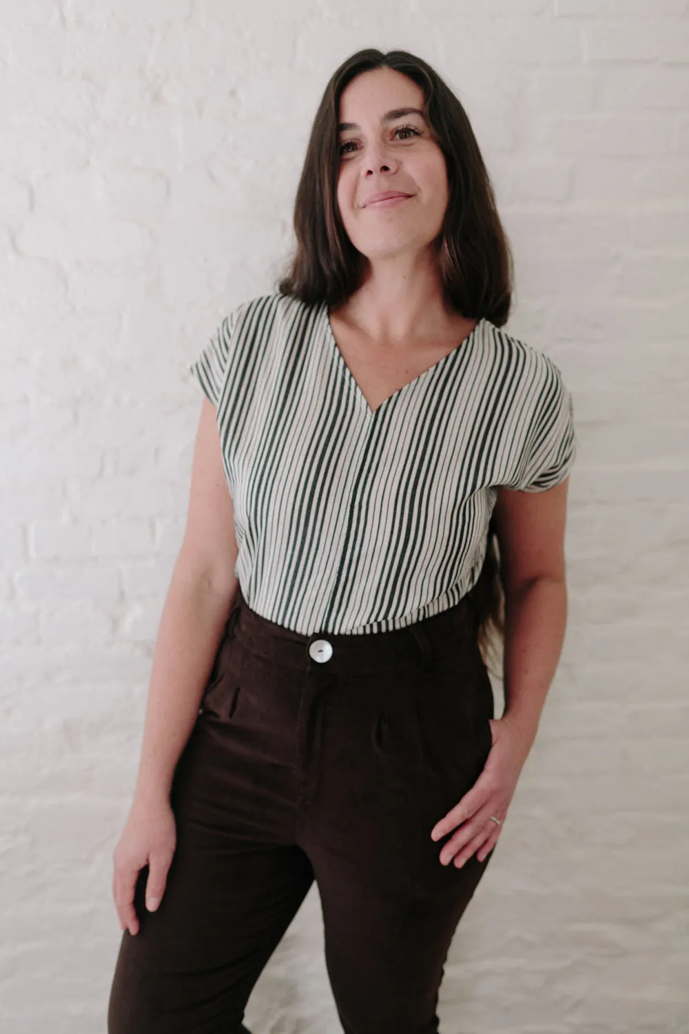 Long Perfect Pant in Brown Corduroy