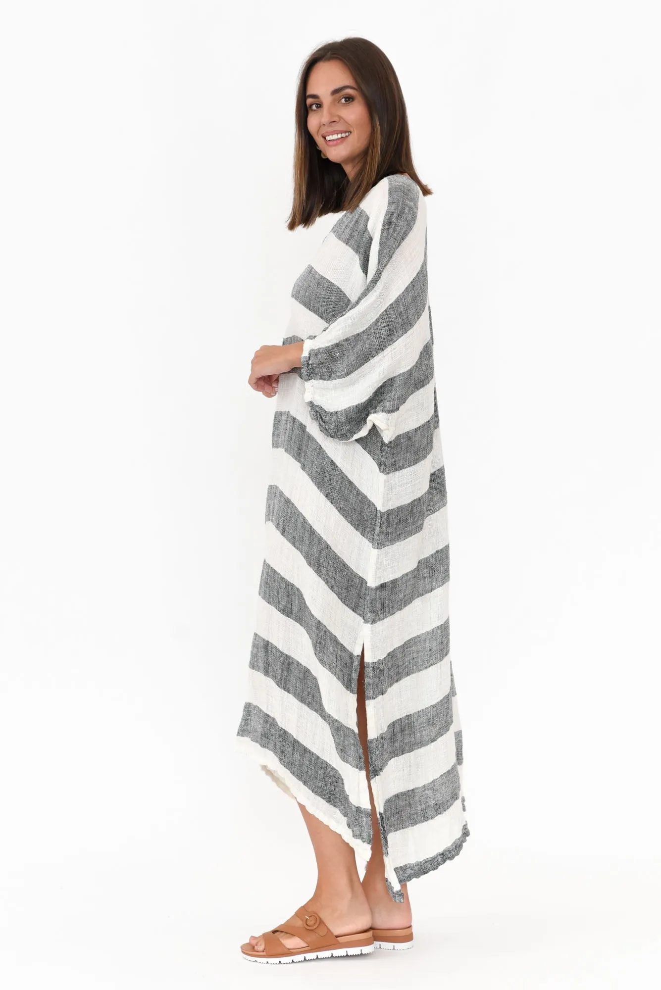 Marcel Black Stripe Linen Dress