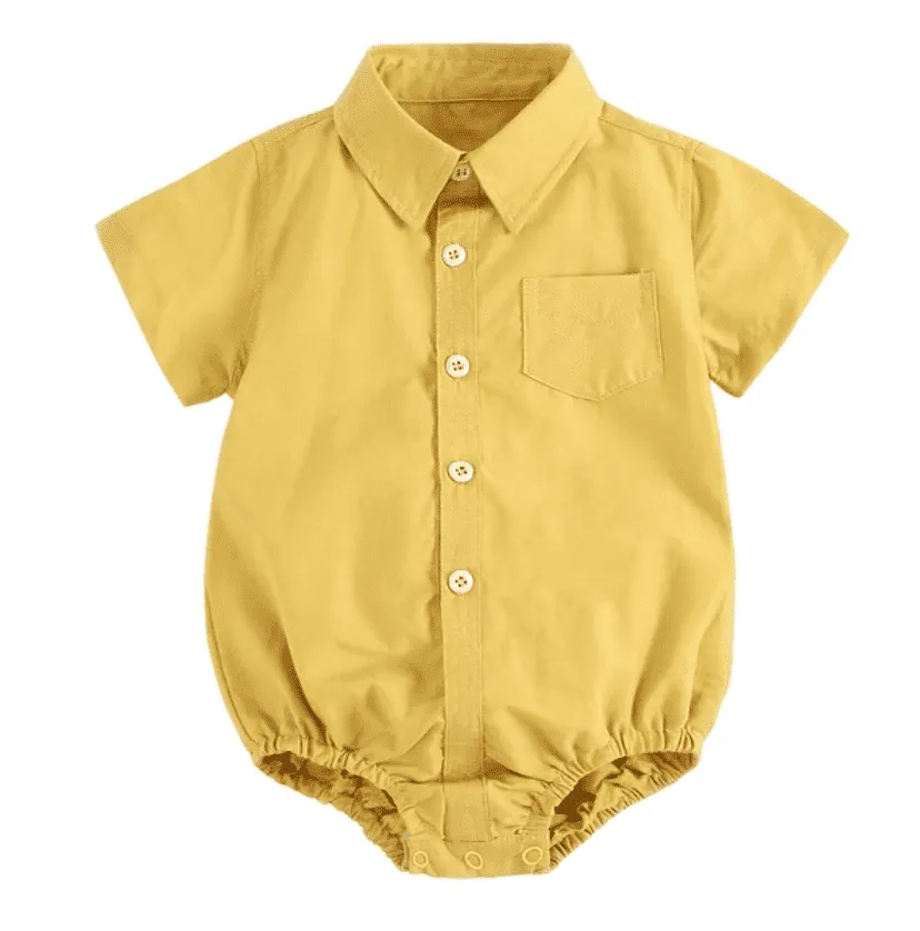 Marcus - Baby Boys Cotton Shirt Romper