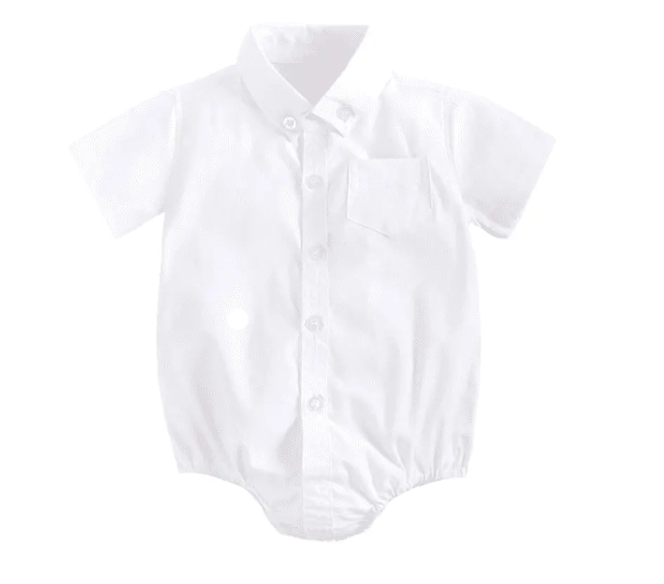 Marcus - Baby Boys Cotton Shirt Romper